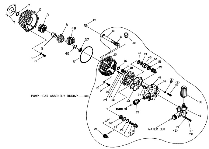 GENERAC 1043 pump parts breakdown